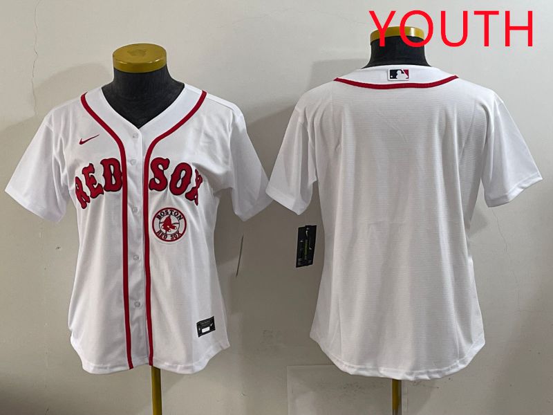 Youth 2025 Boston Red Sox Blank White Game Nike MLB Jersey style 4